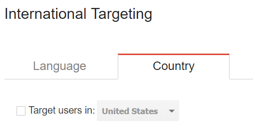 انتخاب Target Country یا کشور هدف در کنسول جستجوی گوگل